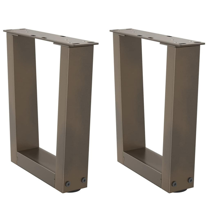 Pieds de table à manger forme V 2 pcs acier naturel acier | Mobilier & Déco