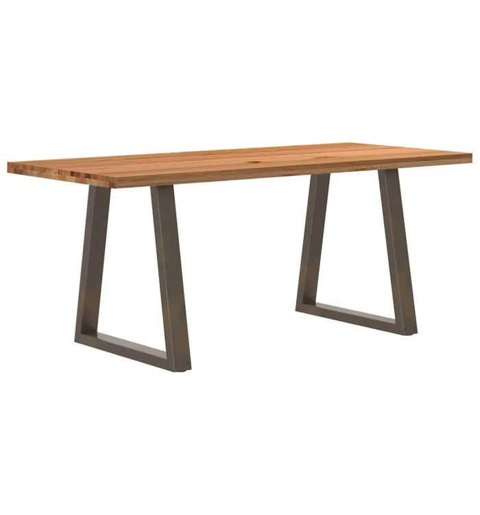 Table à manger marron clair bois de chêne massif rectangulaire | Mobilier & Déco