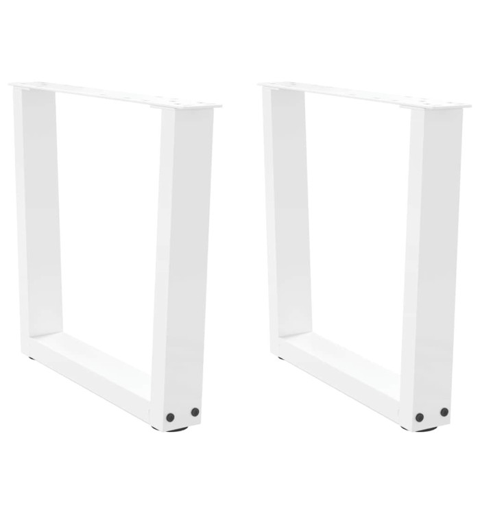 Pieds de table à manger forme V 2pcs blanc 50x(42-43,3)cm acier | Mobilier & Déco