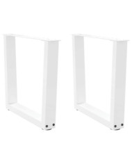 Pieds de table à manger forme V 2pcs blanc 50x(42-43,3)cm acier | Mobilier & Déco