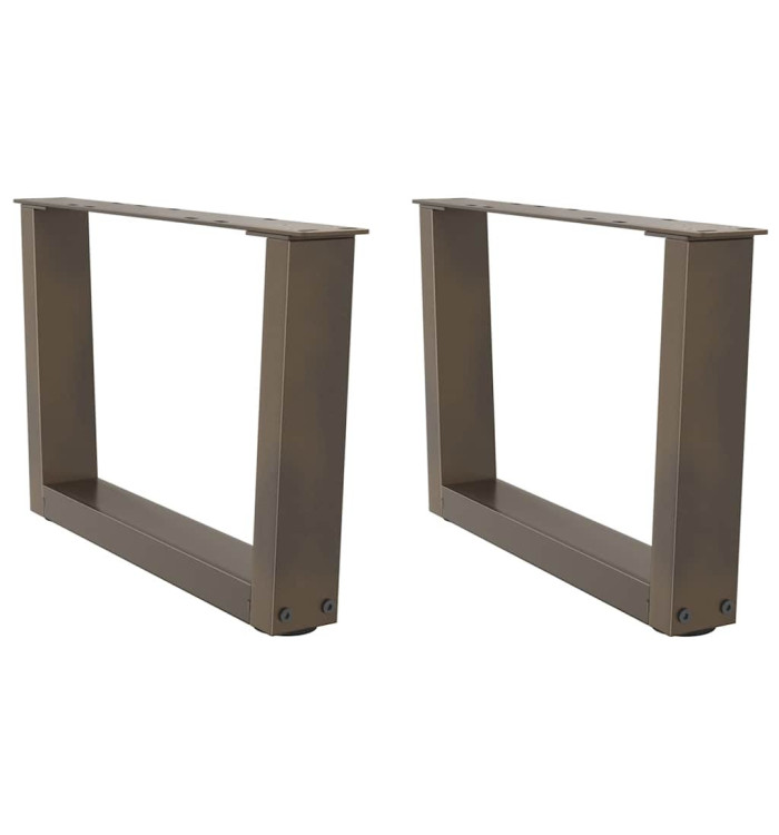 Pieds de table à manger forme V 2 pcs acier naturel acier | Mobilier & Déco
