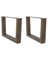 Pieds de table à manger forme V 2 pcs acier naturel acier | Mobilier & Déco