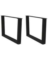 Pieds de table à manger forme V 2 pcs noir 70x(42-43,3)cm acier | Mobilier & Déco