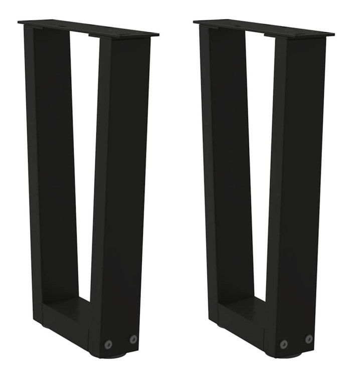 Pieds de table à manger en forme de V 2 pcs noir 28x(42-43,3)cm | Mobilier & Déco