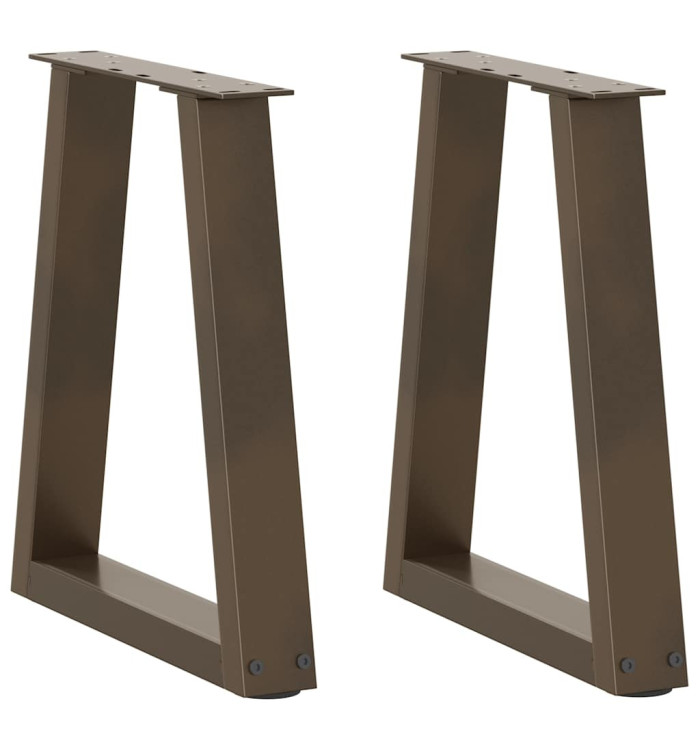 Pieds de table à manger en forme de V 2 pcs acier naturel acier | Mobilier & Déco