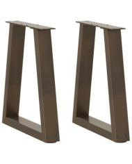 Pieds de table à manger en forme de V 2 pcs acier naturel acier | Mobilier & Déco