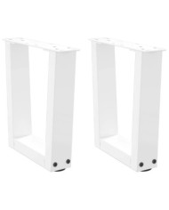 Pieds de table à manger forme V 2pcs blanc 30x(30-31,3)cm acier | Mobilier & Déco