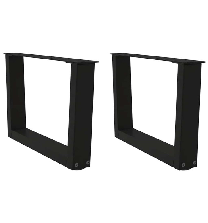 Pieds de table à manger forme V 2 pcs noir 50x(30-31,3)cm acier | Mobilier & Déco