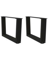 Pieds de table à manger forme V 2 pcs noir 50x(30-31,3)cm acier | Mobilier & Déco