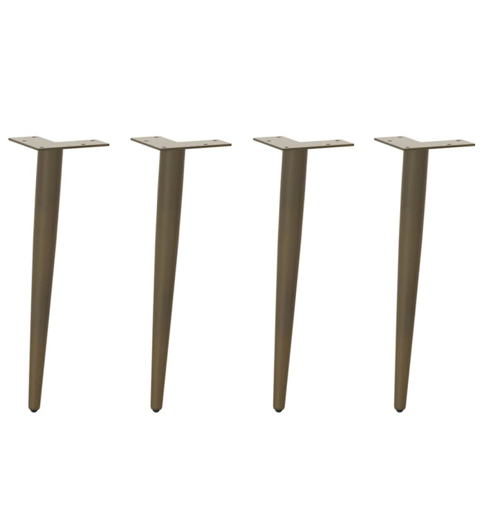 Pieds de table basse forme conique 4 pcs acier naturel 30-31 cm | Mobilier & Déco