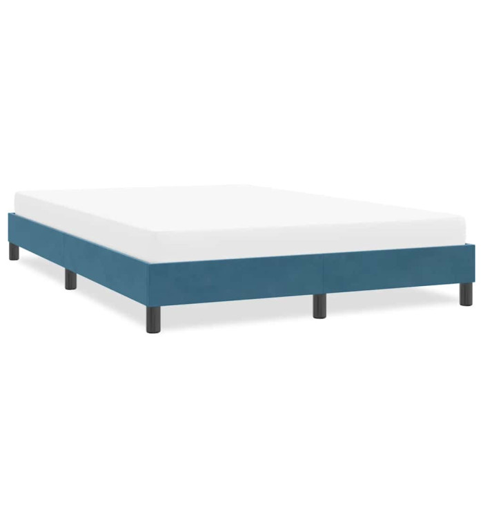 Cadre de lit sans matelas bleu foncé 140x220 cm velours | Mobilier & Déco