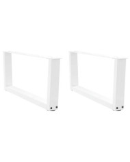 Pieds de table à manger forme V 2pcs blanc 70x(30-31,3)cm acier | Mobilier & Déco