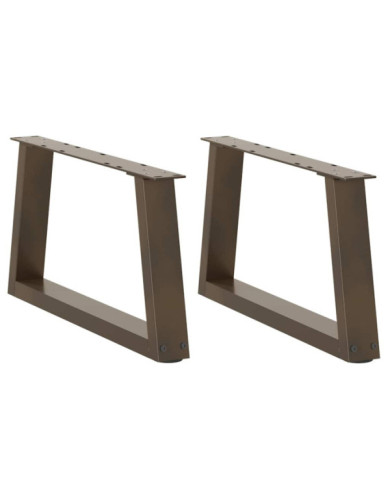 Pieds de table à manger forme V 2 pcs acier naturel acier | Mobilier & Déco