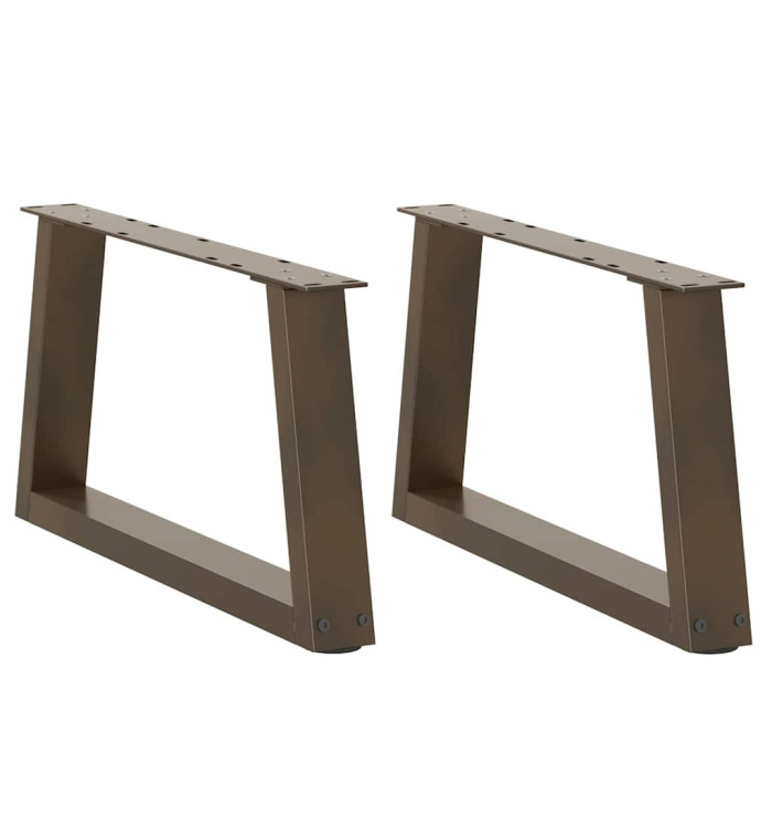Pieds de table à manger forme V 2 pcs acier naturel acier | Mobilier & Déco