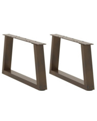 Pieds de table à manger forme V 2 pcs acier naturel acier | Mobilier & Déco