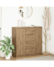 Buffet tiroirs chêne artisanal 100,5x35x98,5 cm bois ingénierie | Mobilier & Déco
