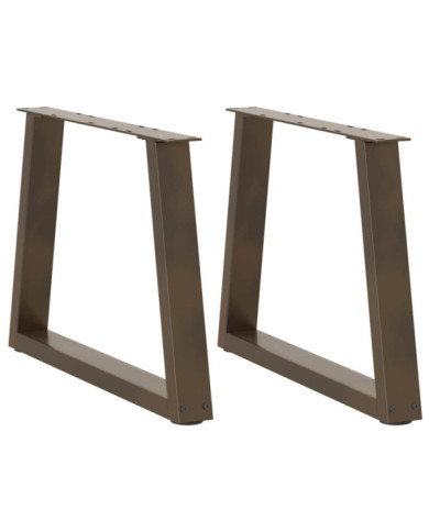 Pieds de table à manger en forme de V 2 pcs acier naturel acier | Mobilier & Déco
