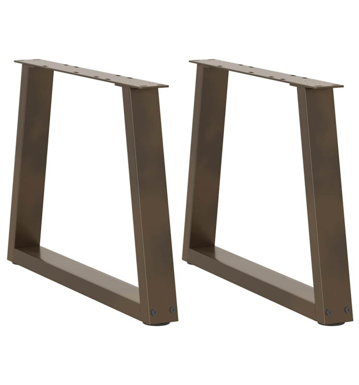 Pieds de table à manger en forme de V 2 pcs acier naturel acier | Mobilier & Déco