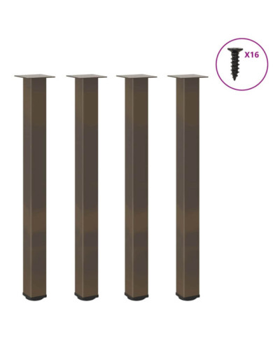 Pieds de table basse acier naturel 4 pcs 90-92 cm acier | Mobilier & Déco