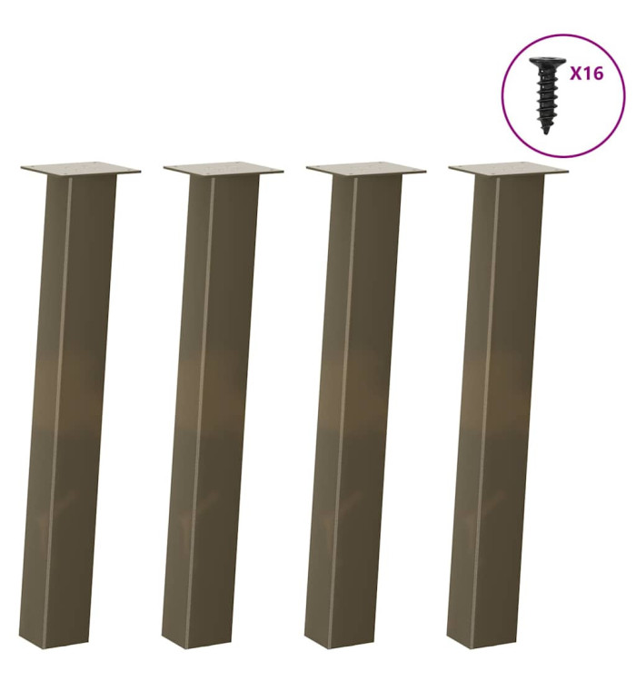 Pieds de table basse acier naturel 4 pcs 72 cm acier | Mobilier & Déco