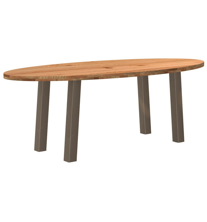 Table à manger 220x100x74 cm bois de chêne massif ovale | Mobilier & Déco