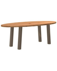 Table à manger 220x100x74 cm bois de chêne massif ovale | Mobilier & Déco