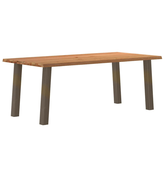 Table à manger bord naturel bois massif chêne rectangulaire | Mobilier & Déco