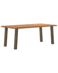 Table à manger bord naturel bois massif chêne rectangulaire | Mobilier & Déco