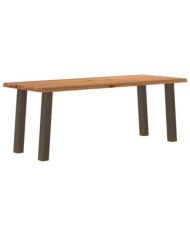 Table à manger marron clair bois de chêne massif rectangulaire | Mobilier & Déco