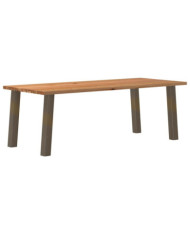 Table à manger marron clair bois de chêne massif rectangulaire | Mobilier & Déco