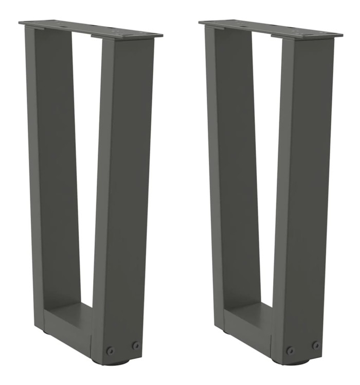 Pieds de table à manger en forme de V 2 pcs anthracite acier | Mobilier & Déco