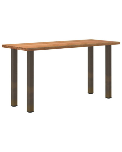 Table de bar marron clair bois de chêne massif rectangulaire | Mobilier & Déco