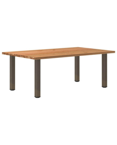 Table à manger marron clair bois de chêne massif rectangulaire | Mobilier & Déco