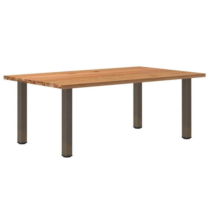 Table à manger marron clair bois de chêne massif rectangulaire | Mobilier & Déco