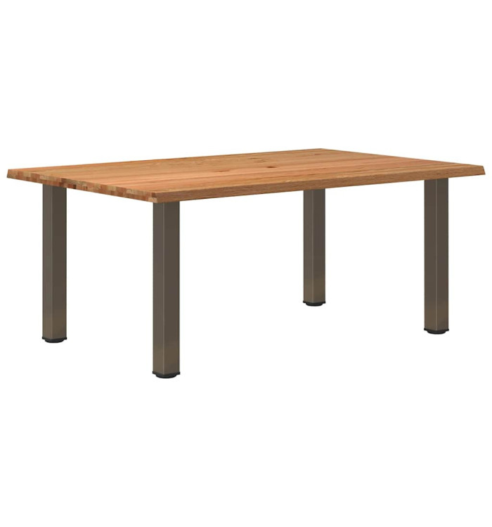 Table à manger marron clair bois de chêne massif rectangulaire | Mobilier & Déco