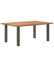 Table à manger marron clair bois de chêne massif rectangulaire | Mobilier & Déco