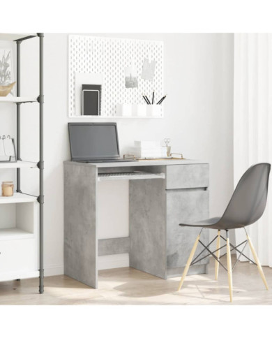 Bureau gris béton 86x49x76 cm bois d'ingénierie | Mobilier & Déco