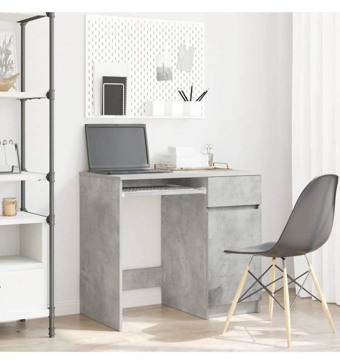 Bureau gris béton 86x49x76 cm bois d'ingénierie | Mobilier & Déco