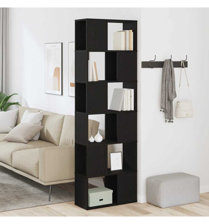 Bibliothèque/Séparateur de pièce chêne noir 60x24x186 cm | Mobilier & Déco