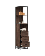 Armoire de salle de bain chêne marron 35x37,5x166 cm | Mobilier & Déco