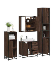 Ensemble de meubles de salle de bain 4 pcs chêne marron | Mobilier & Déco