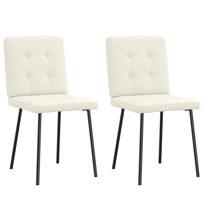Chaises à manger lot de 2 Crème Velours | Mobilier & Déco
