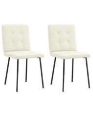 Chaises à manger lot de 2 Crème Velours | Mobilier & Déco