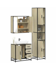 Ensemble de meubles de salle de bain 3 pcs chêne sonoma | Mobilier & Déco