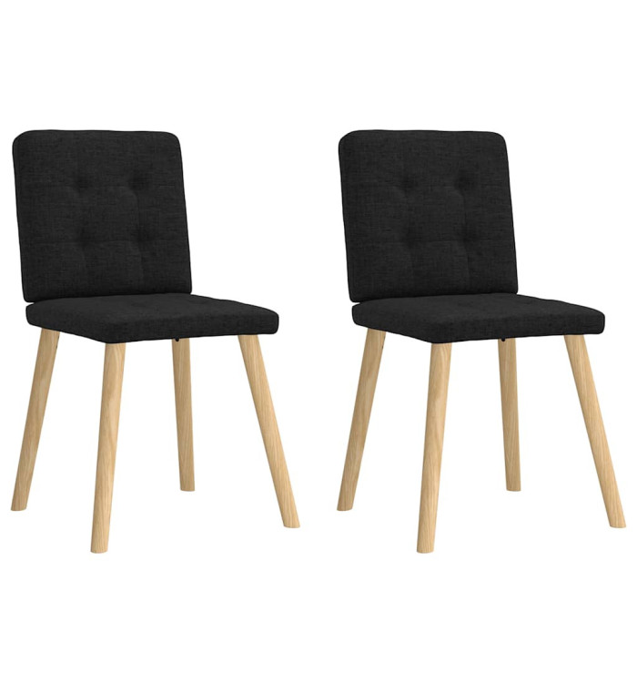 Chaises à manger lot de 2 noir tissu | Mobilier & Déco