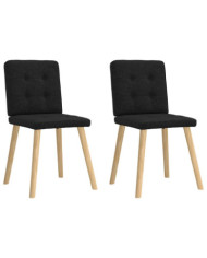 Chaises à manger lot de 2 noir tissu | Mobilier & Déco