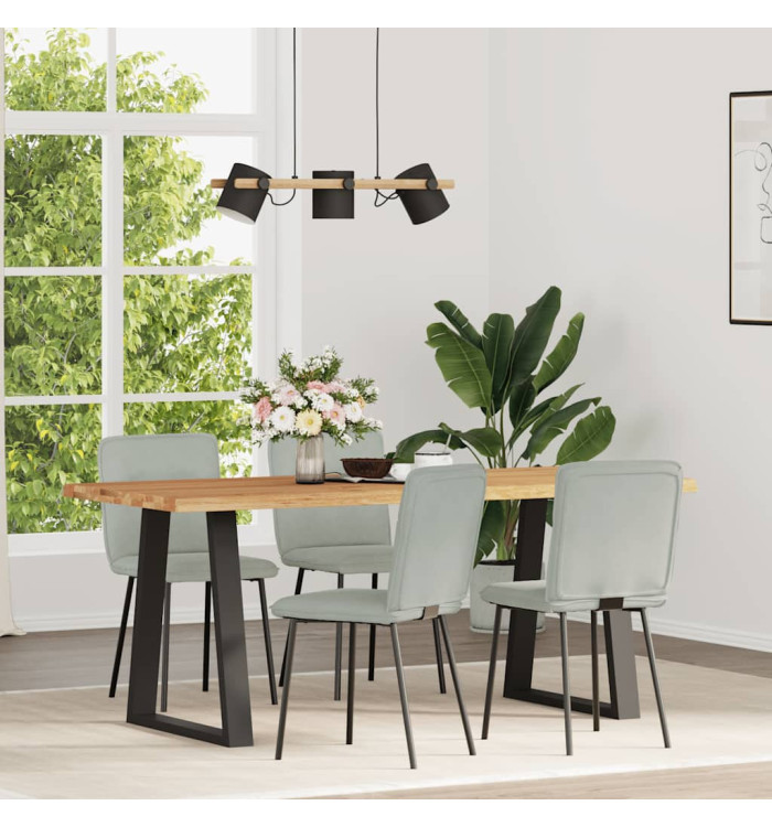 Chaises à manger lot de 4 Gris clair Velours | Mobilier & Déco