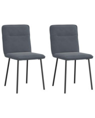 Chaises à manger lot de 2 Gris foncé Velours | Mobilier & Déco