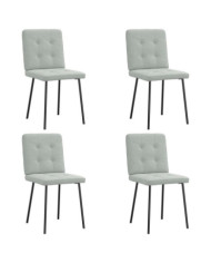 Chaises à manger lot de 4 Gris clair Velours | Mobilier & Déco