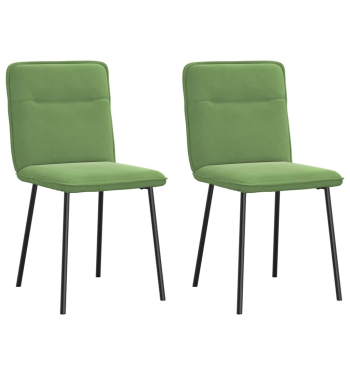Chaises à manger lot de 2 Vert clair Velours | Mobilier & Déco